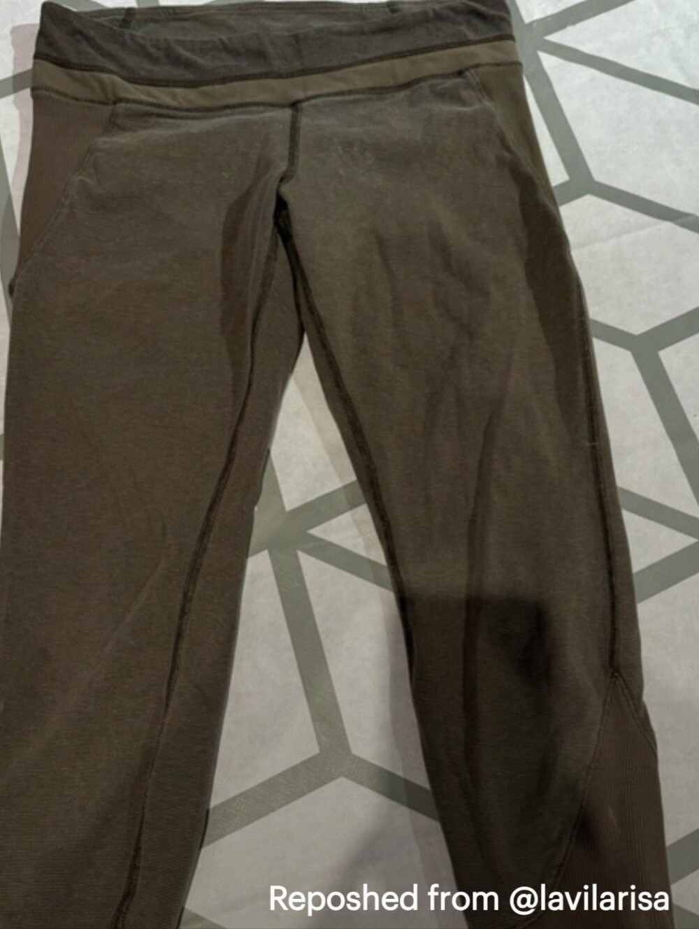 Women’s Olive Green Quilted Jogger Pants